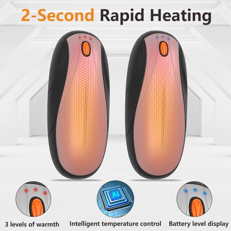 Yuegit Hand Warmers Rechargeable 2Pack,14000mAh Electric Hand Warmers with Charging Case,Quick Charge Portable Heater,Gifts for Christmas,Winter,Outdoor,Camping,Hunting Accessories - Image 3